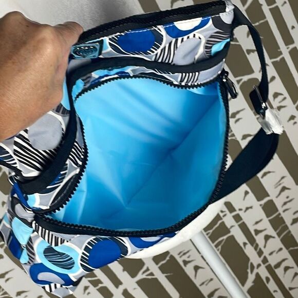 Brighton Dot Print Nylon Crossbody Bag Blue, Black, Gray, White - Picture 11 of 16